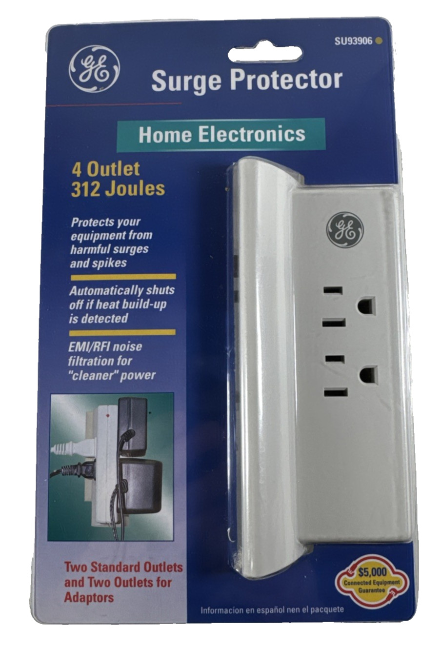ESTATE NEW OLD STOCK GE Surge Protector 4 Outlet 312 Joules #U93906