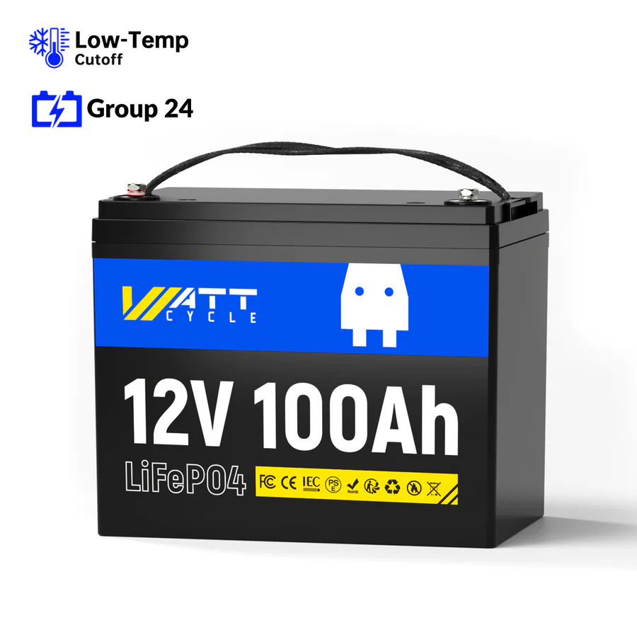 WattCycle 12V 50AH 100Ah 200Ah 300Ah Lithium Battery for RV Solar Trolling Motor