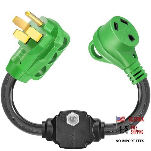 50A to 30A RV Adapter & Surge Protector for Campers, Trailers – NEMA 14 50A-30A
