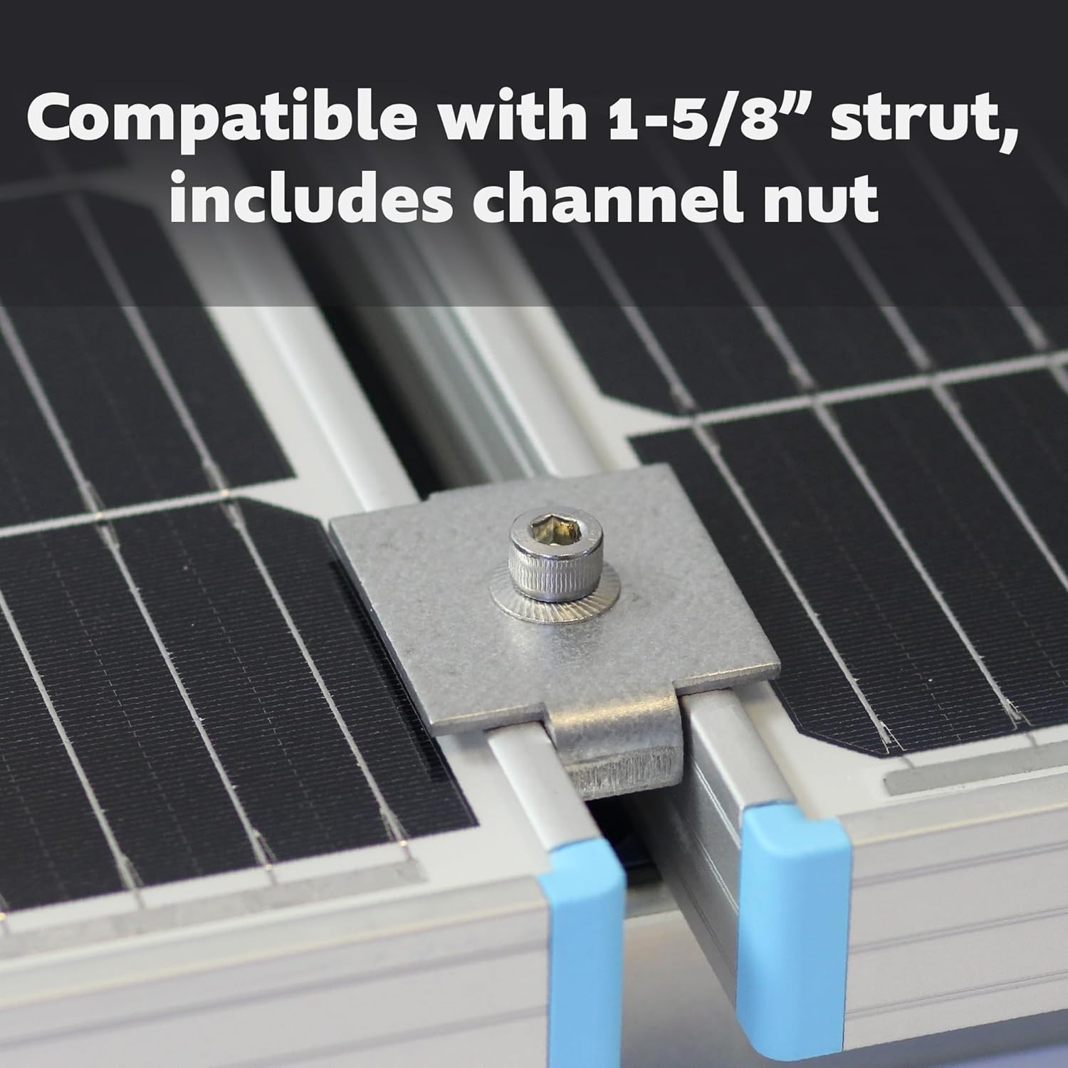 SPMC158-5PK Solar Panel Mid Clamps for 1-5/8 in. Steel Strut Channel, Solar…