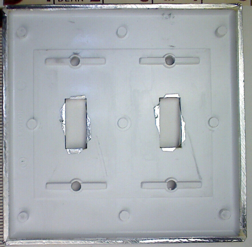 Aluminum Covered Plastic Double Toggle Wallplate by Metalyglass in Puerto Rico