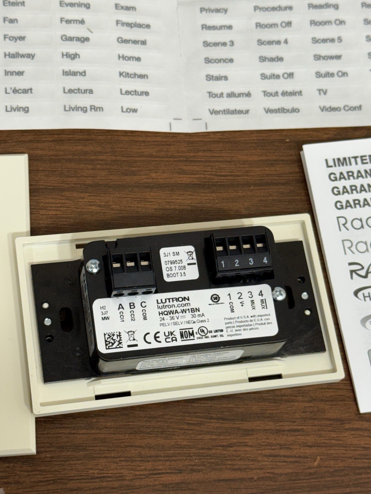 Lutron Wired seeTouch Black 1-Button On/Off Keypad HQWA-W1BN-LA (PRICE FOR EACH)