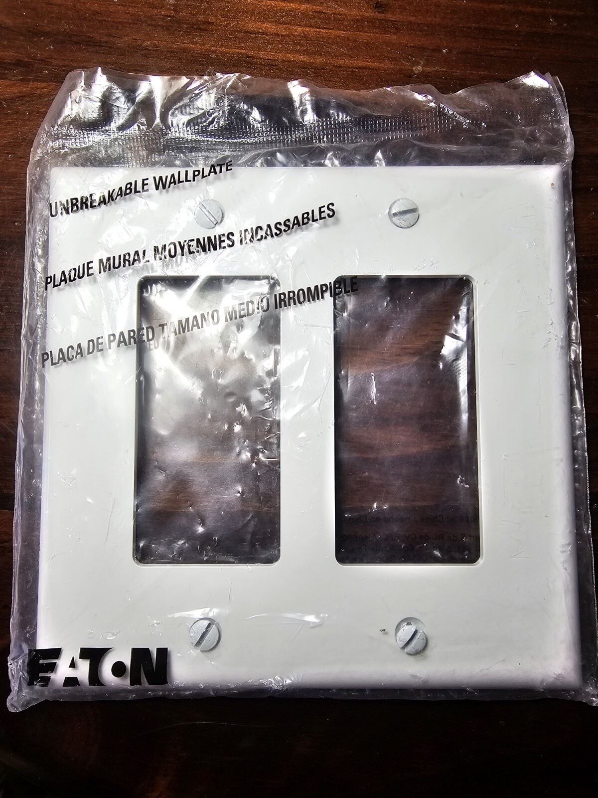 Eaton Unbreakable Wallplate PJ262W-F-LW Wall Plate, 2 Decorator Openings,