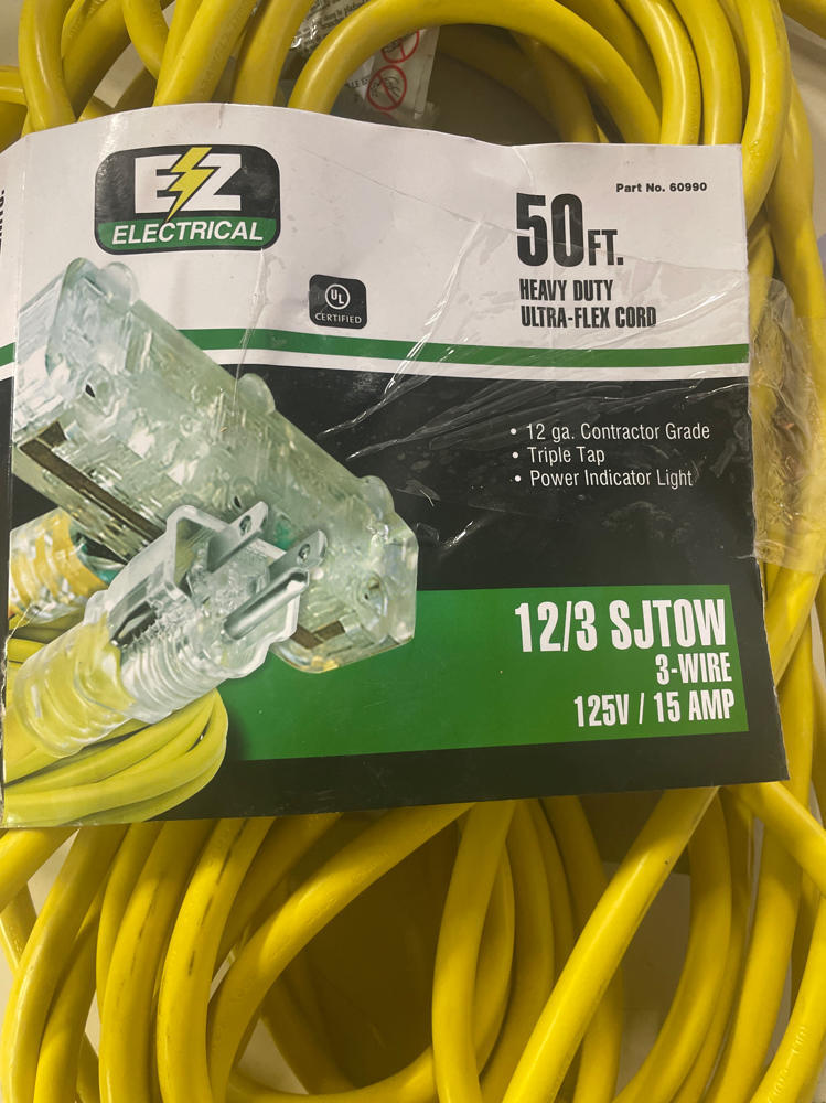 Eastman/ EZ 50 Feet Hvy Dty Wtrprf Ext Cordw/ Indicator Lt 60990