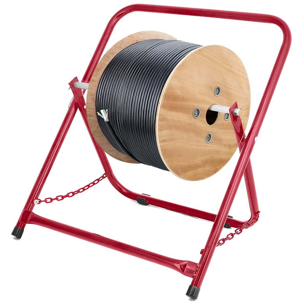 Durable Single Axle Cable Caddy Commercial Industrial Grade Steel Wire Dispenser
