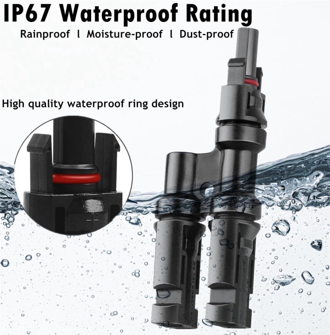 Solar Panel Connector MC4, 2 To 1 Waterproof MC4 , 1 Pair , USA Stock