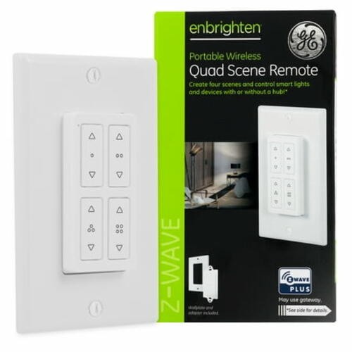 GE Enbrighten Z-Wave Plus Quad Scene Portable Wireless Remote 34176 908.4/916MHz