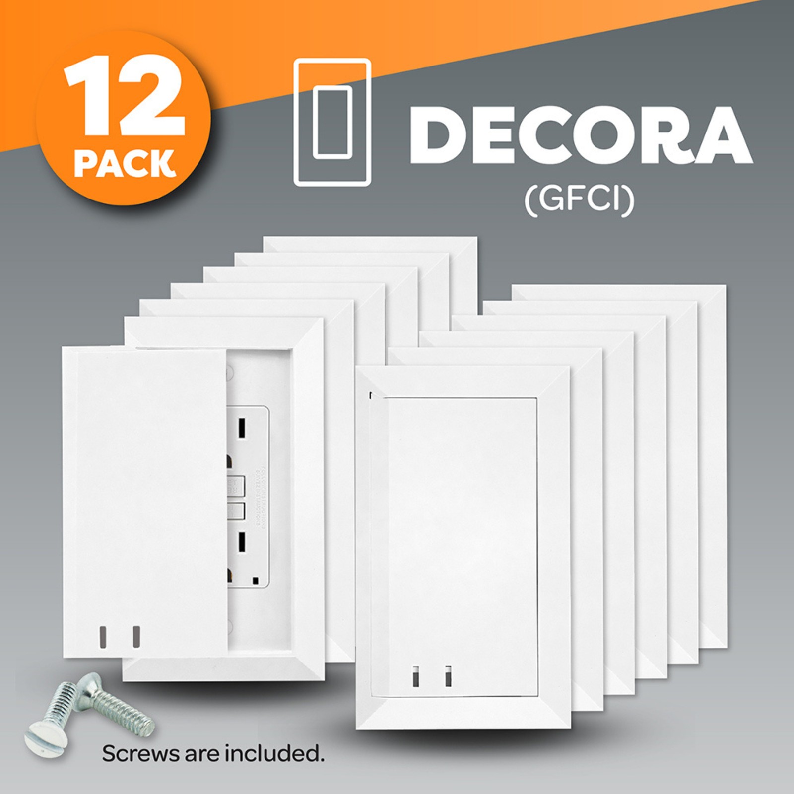 Child Resistant GFCI Outlet Cover White Sliding Lock Design 12 Pack