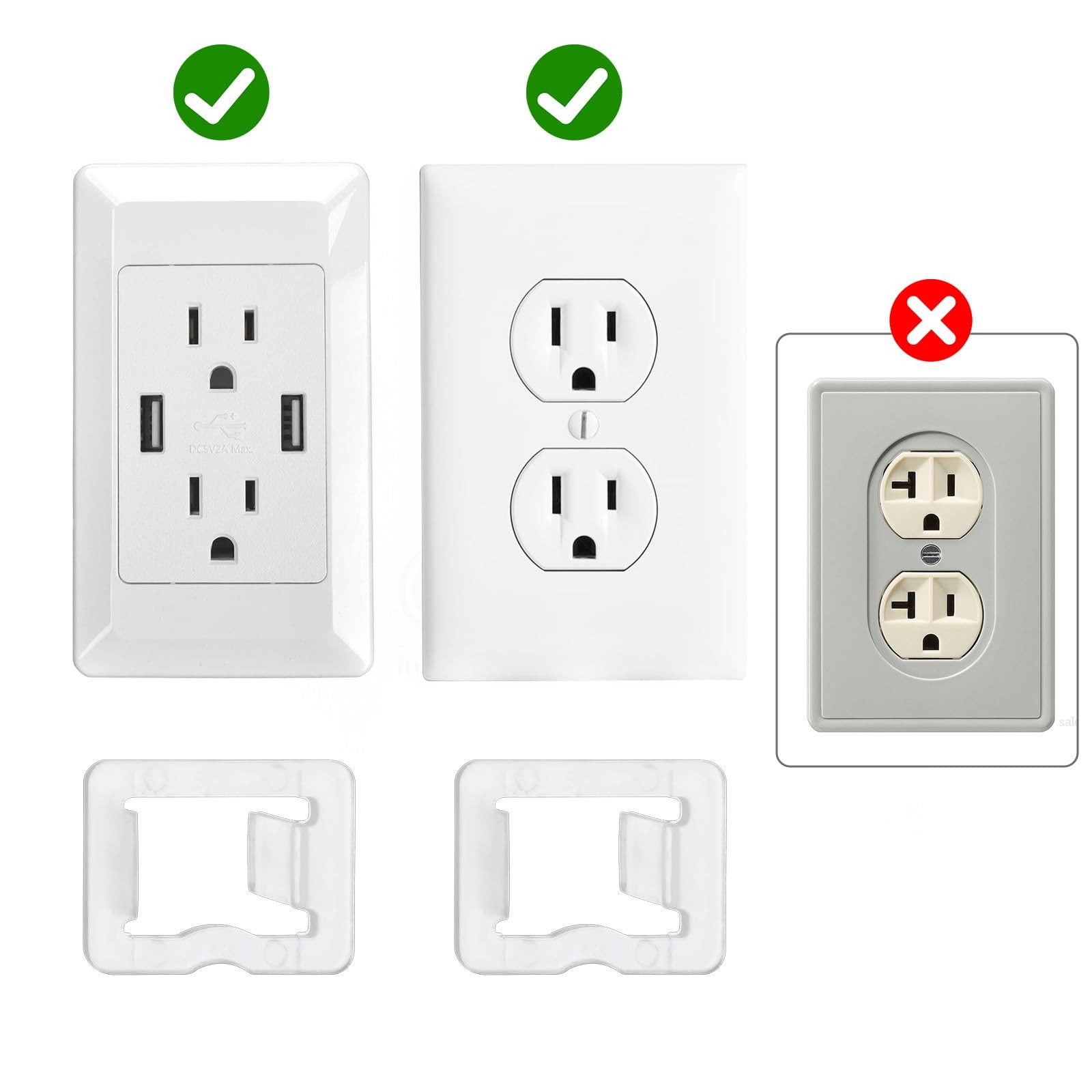 AOZUO 15 Packs Snug Plugs for Loose Outlets, Loose Outlet Plug Fix, Plugs Keep