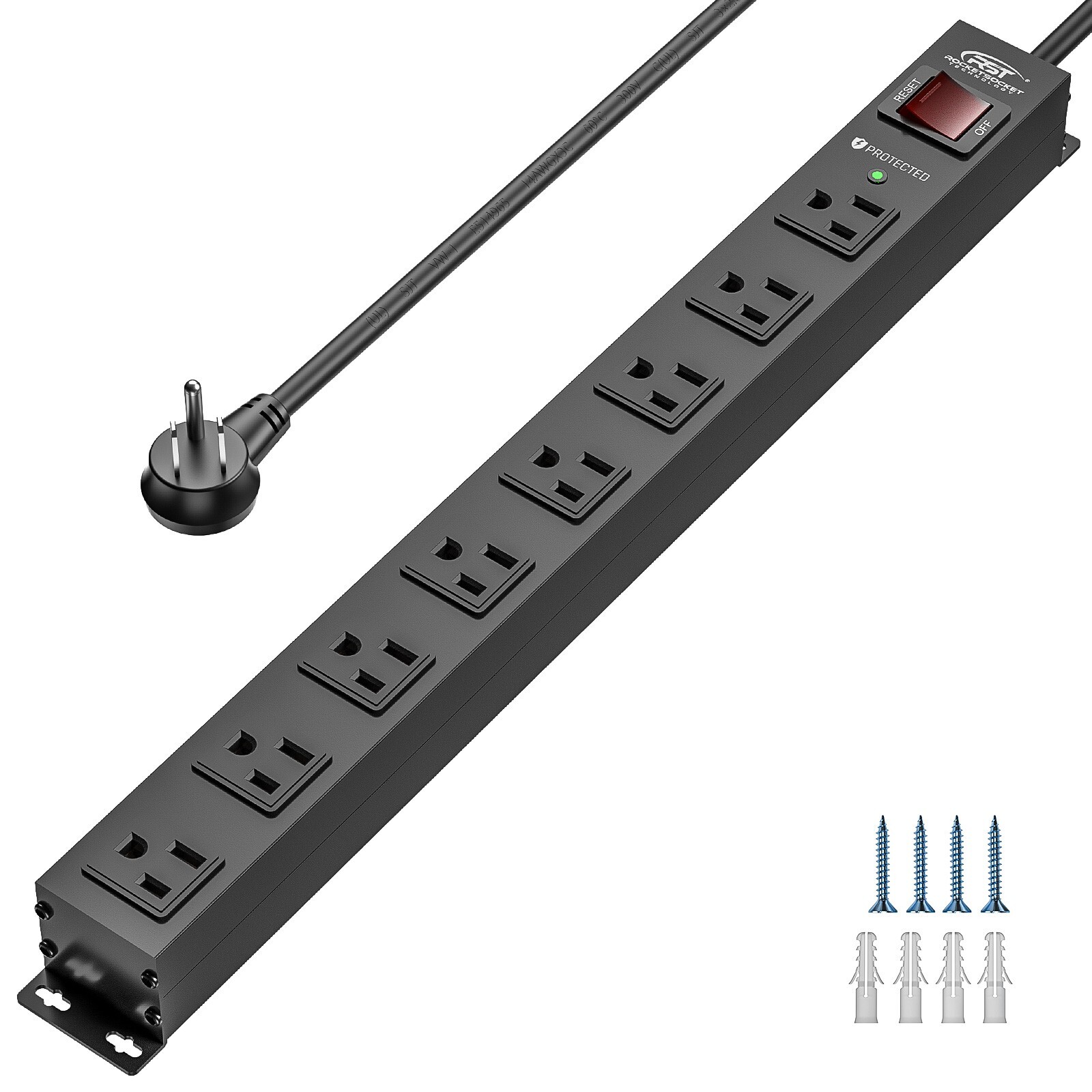 8-12 Outlet Heavy Duty Power Strip Surge Protector, 6FT Power Cord/14AWG/1875W