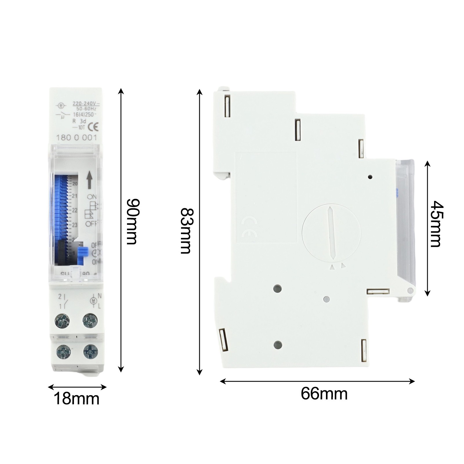 Timer Switch 180A Mechanical 15 Min Setting Rail Mount for 110 220VAC Systems