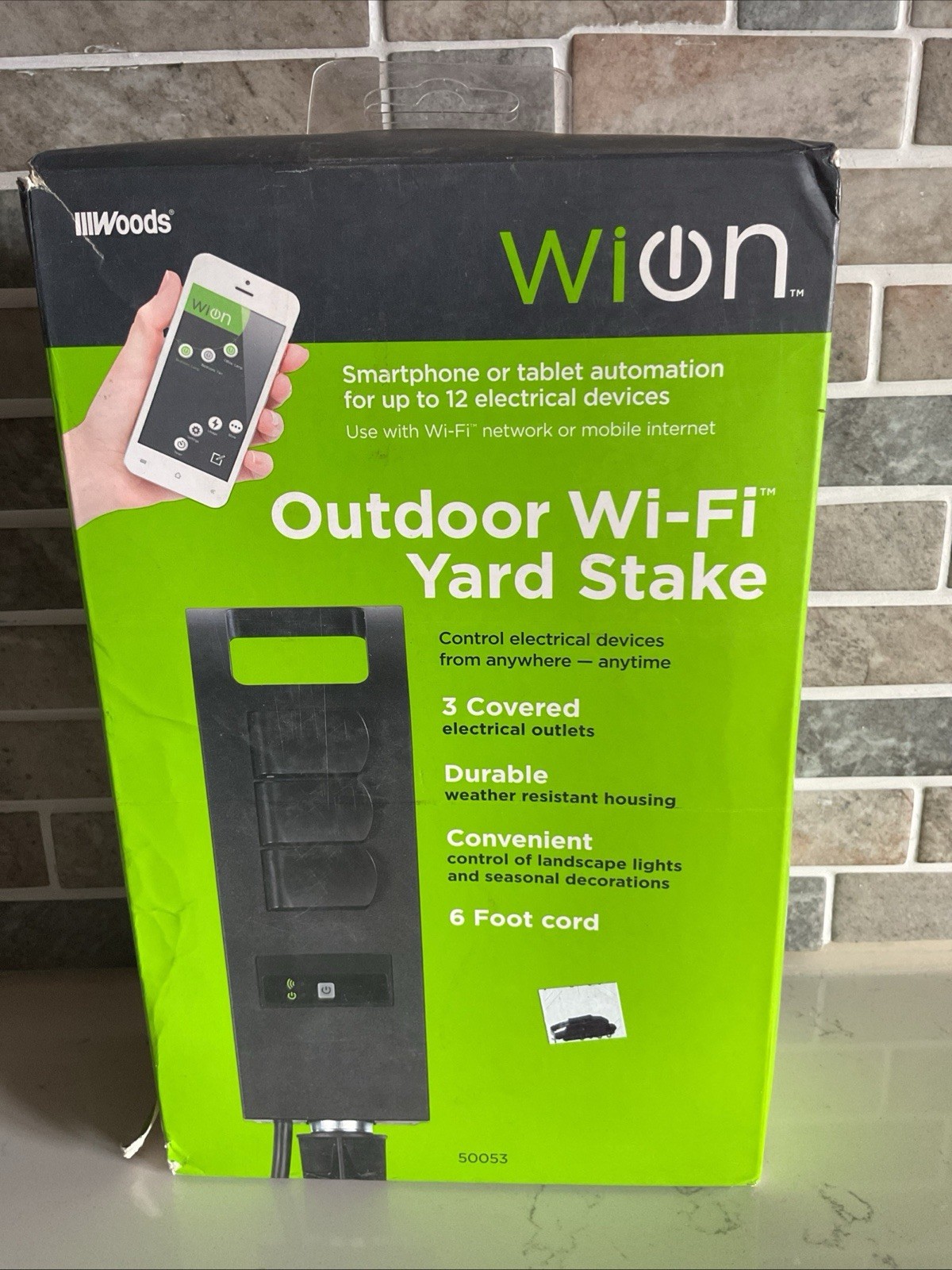 Woods WiOn Outdoor Wi-Fi 3-Outlet Plug-In Yard Stake (50053)