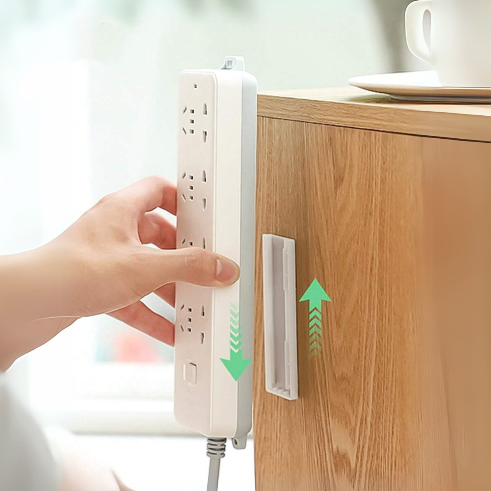 1 pc Power Strip Holder Self Adhesive Wall Mount No Drilling Required Punch Free