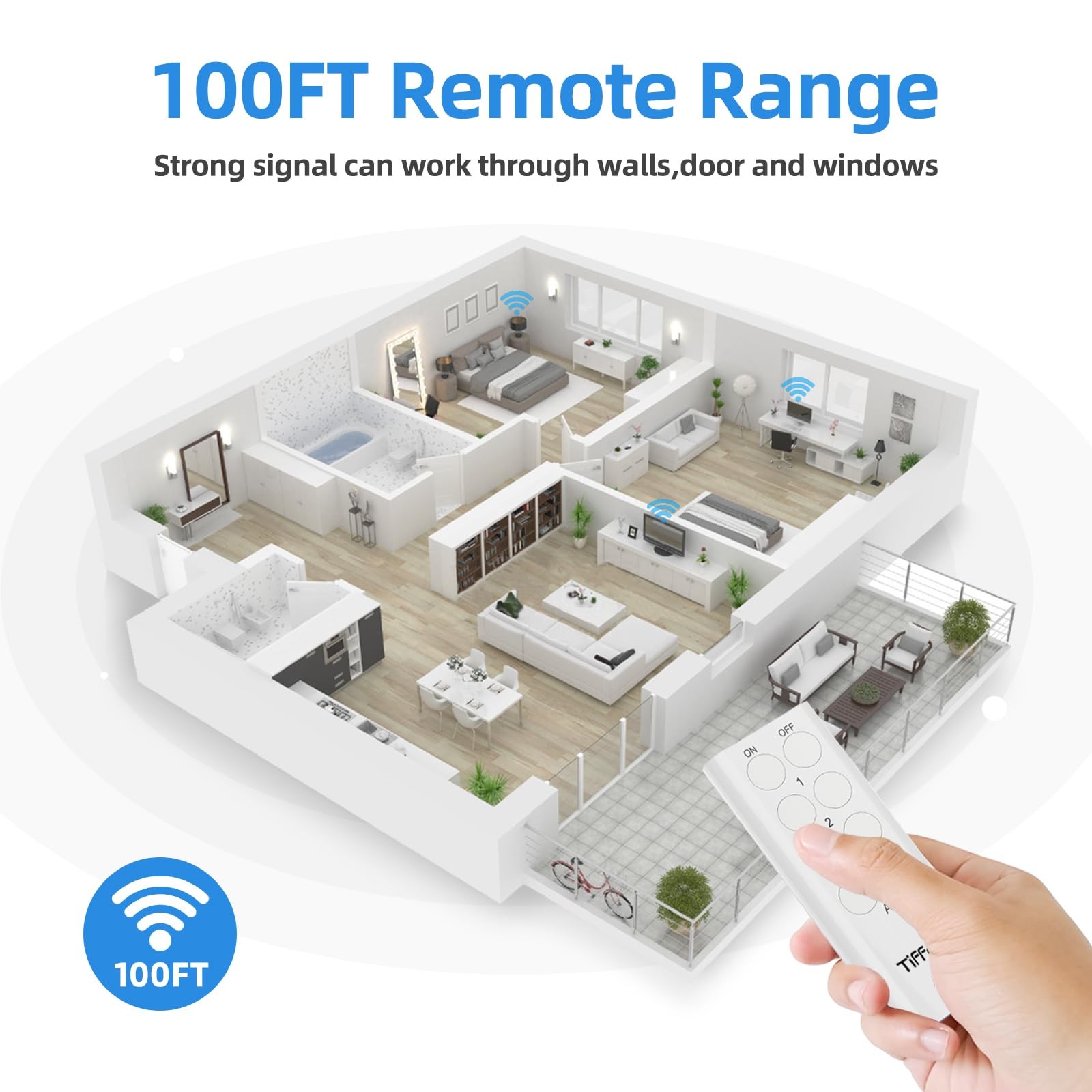 Indoor Remote Control Outlet Plug, Wireless Light Switches, 100ft Range Remot…