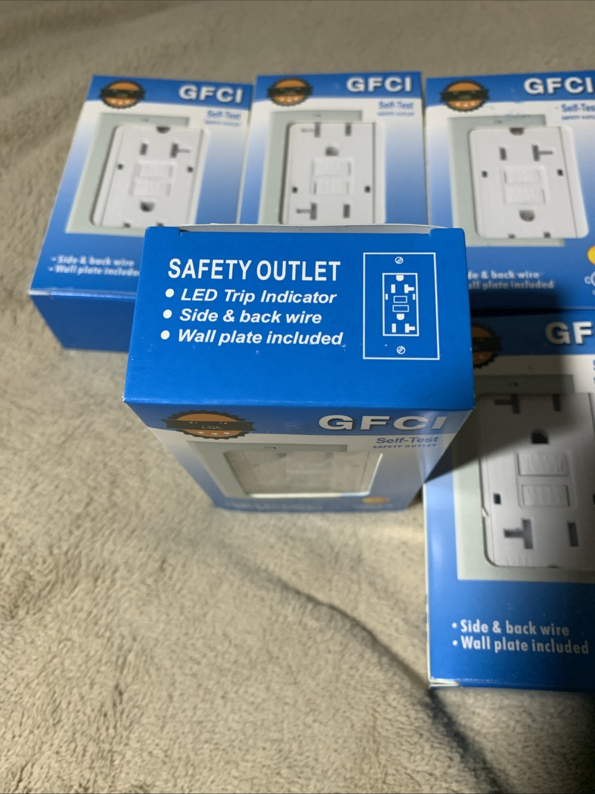 5 Pack GFCI Outlet 20 Amp Outdoor Weatherproof Tamper Resistant Self Test White