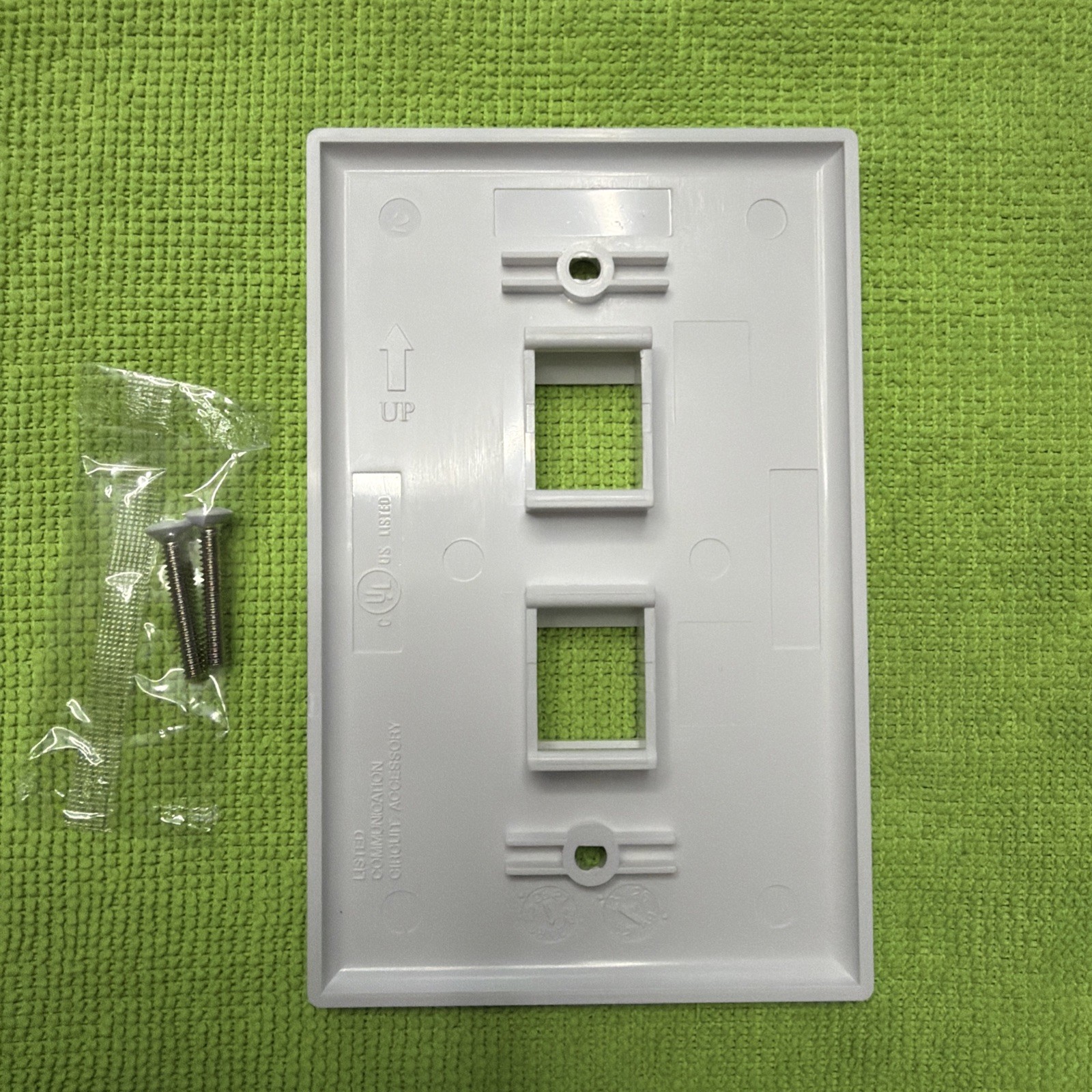 Unbranded 2-Port Keystone Wall Plate White 1 Gang 2 Ports – used