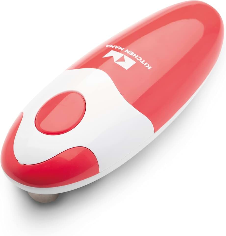 Kitchen Mama Auto Electric Can Opener, Red | Automatic, Hands Free, Smooth