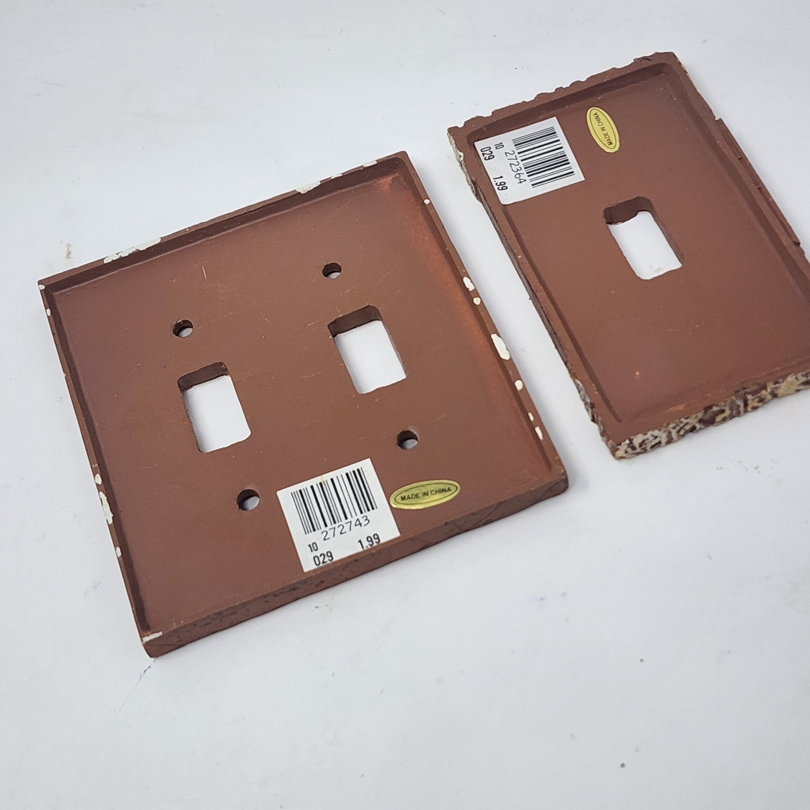 Doily-appliqué Victorian Style Light Switch Plate Cover Set Double, Single 2 pc.