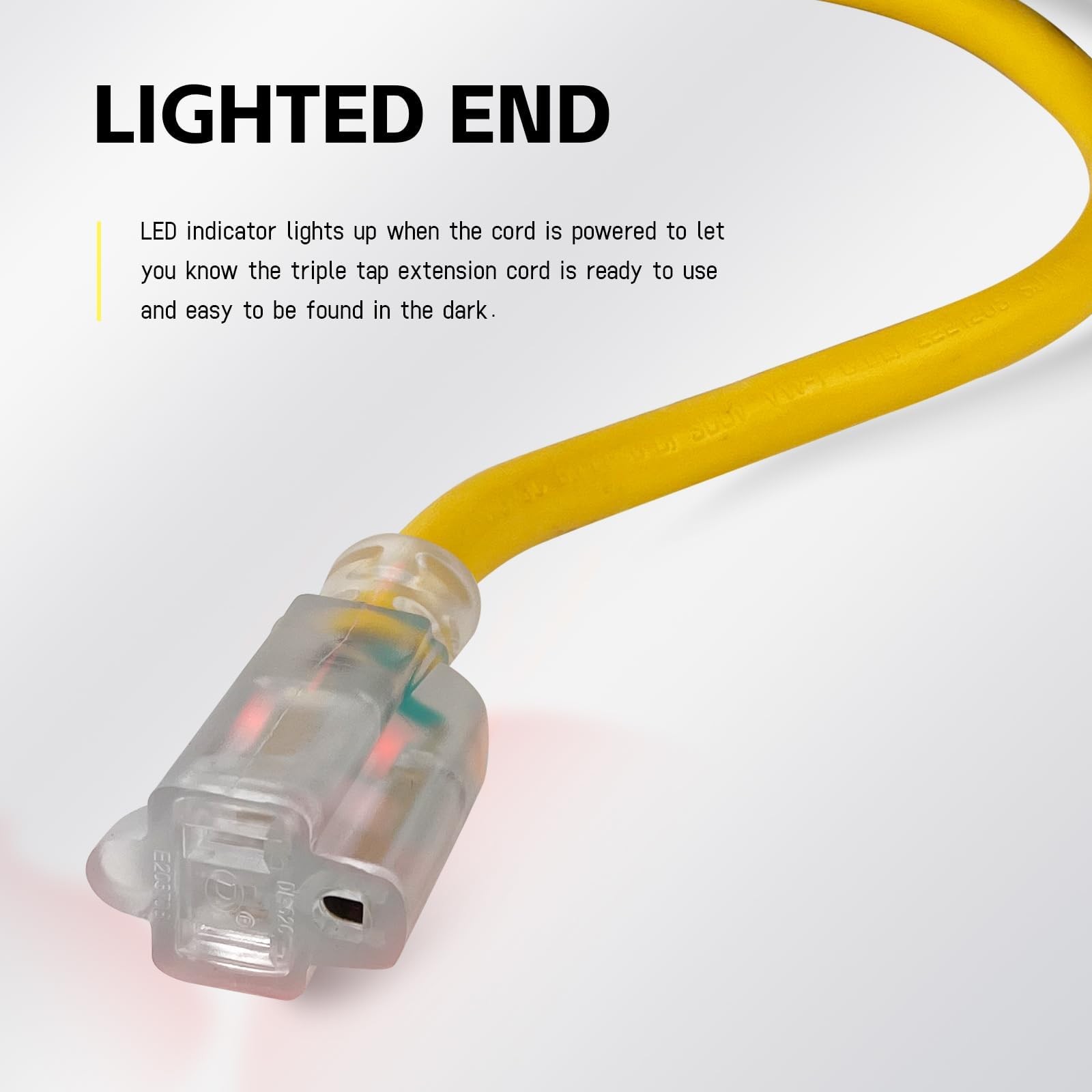 EP 15 Ft 12/3 SJTW Lighted Outdoor Extension Cord, Yellow 15ft,