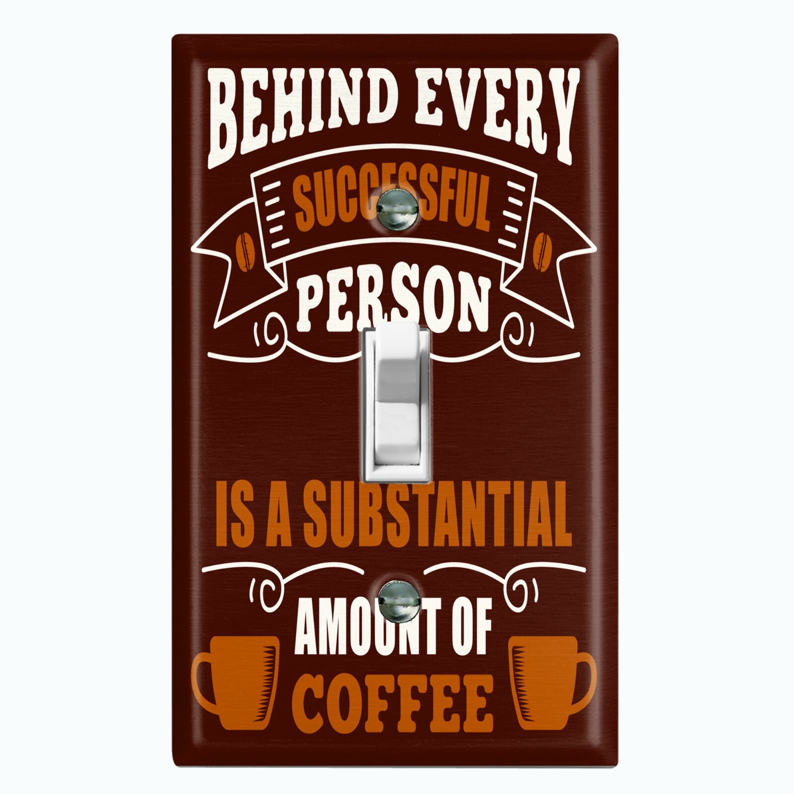 Metal Light Switch Cover Wall Plate For Kitchen Successful Coffee Drink COF069