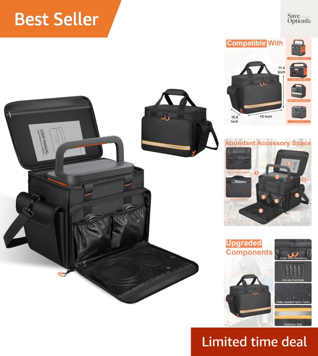 Portable Station Bag Compatible with Jackery Explorer 1000 V2/1000,with Plent…