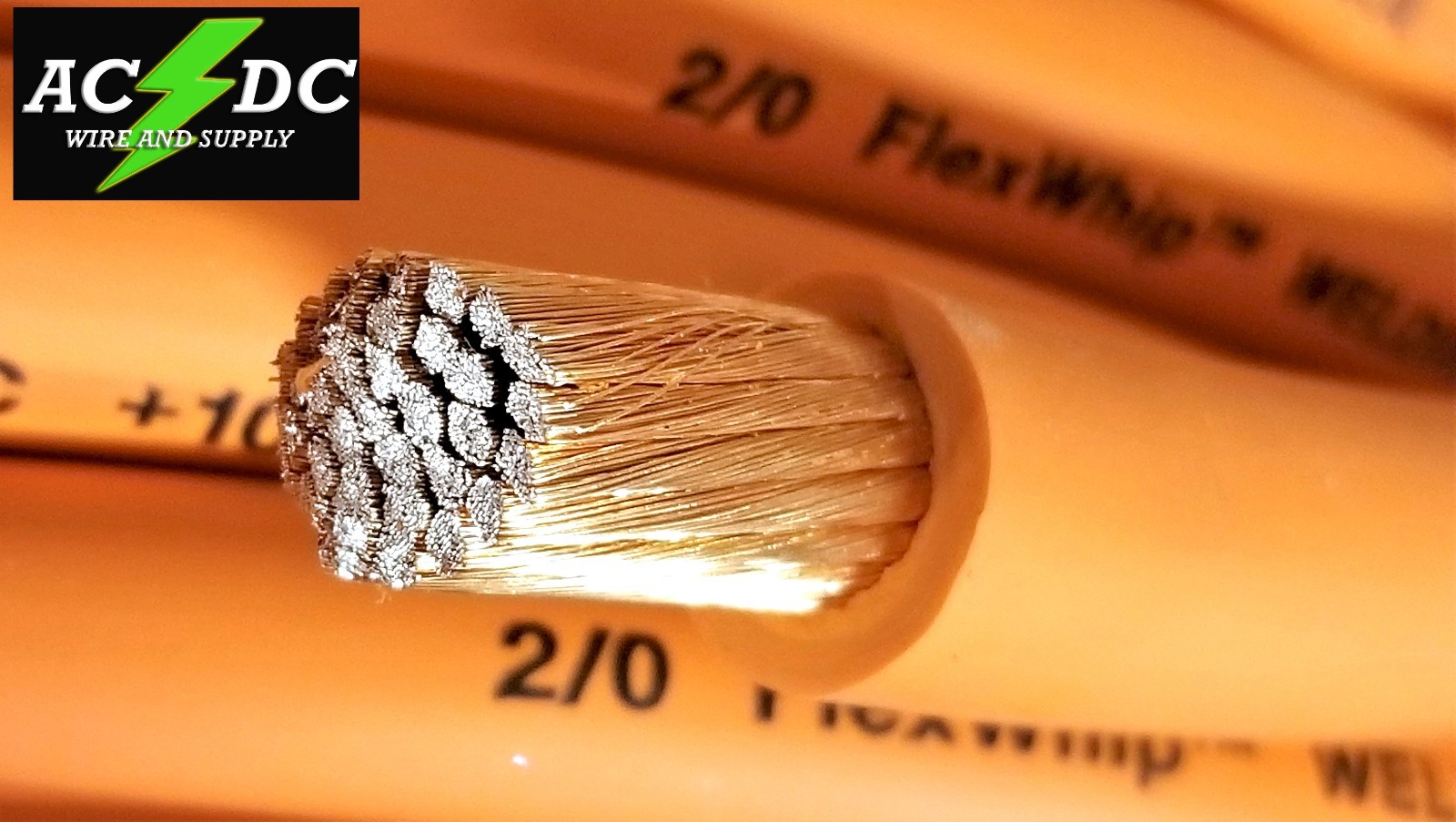 Battery Cable Pure Copper ORANGE FLEX WHIP Power Wire 1/0 or 2/0 Gauge AWG