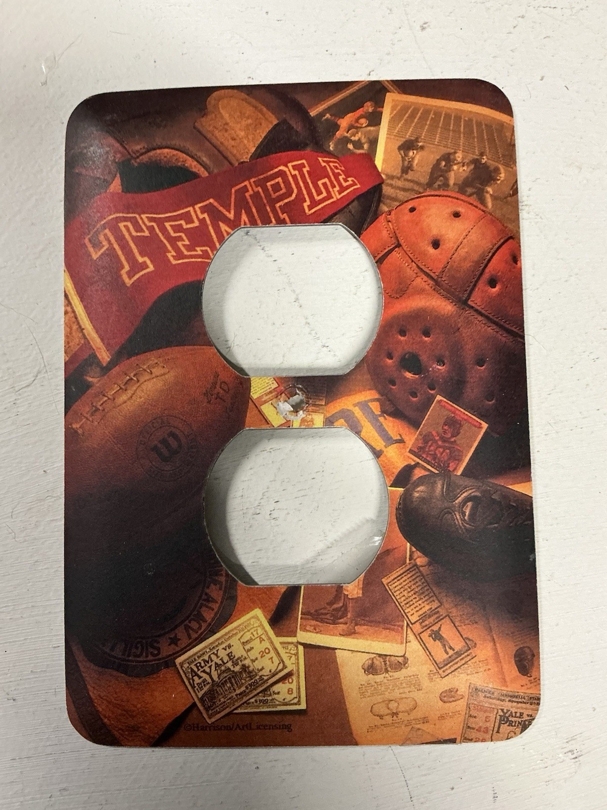 Sports Themed Heavy Steel Wall Plug In Plate Cover Man Cave