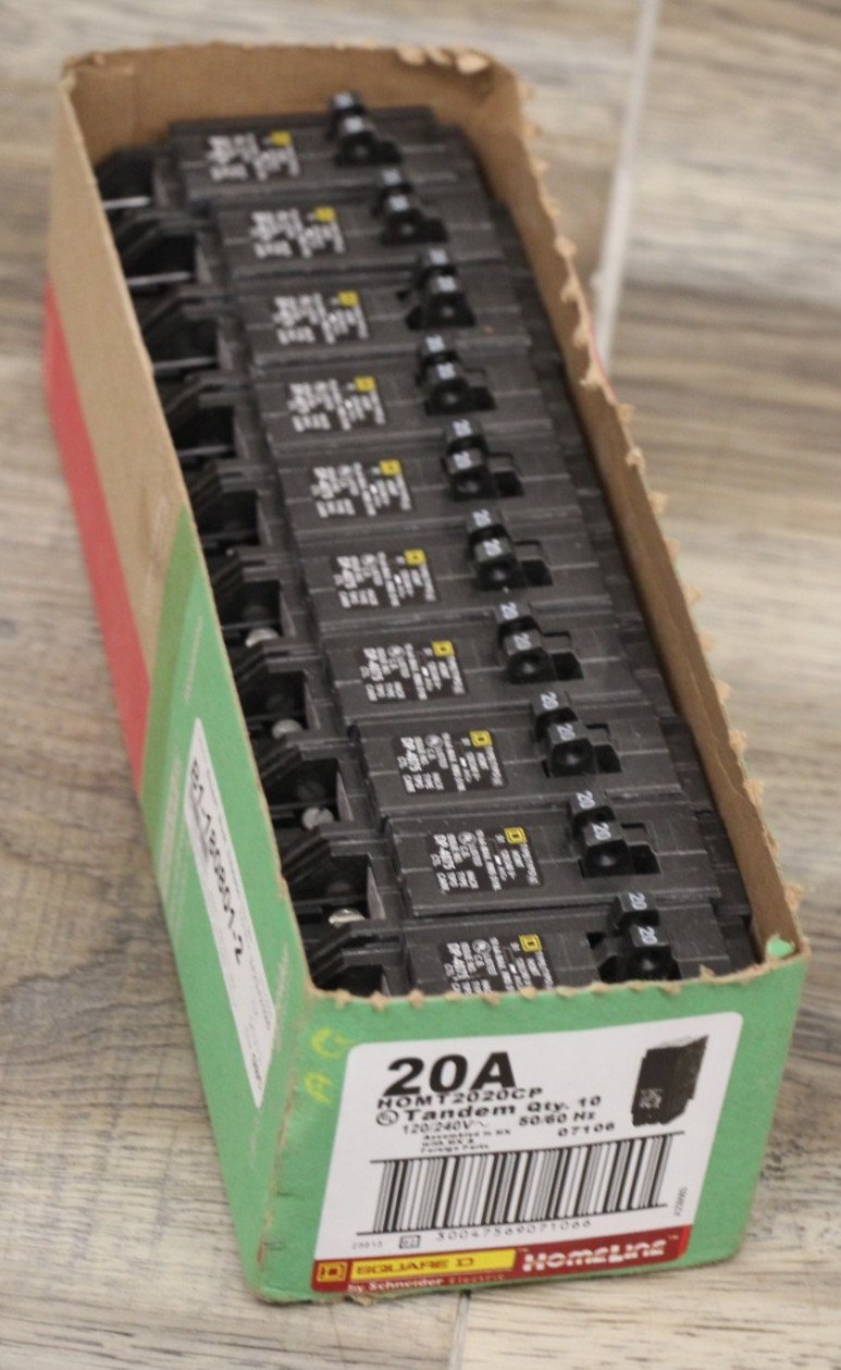 Square D HOMT2020 20A Twin 1 Pole Tandem Circuit Breaker QTY 10
