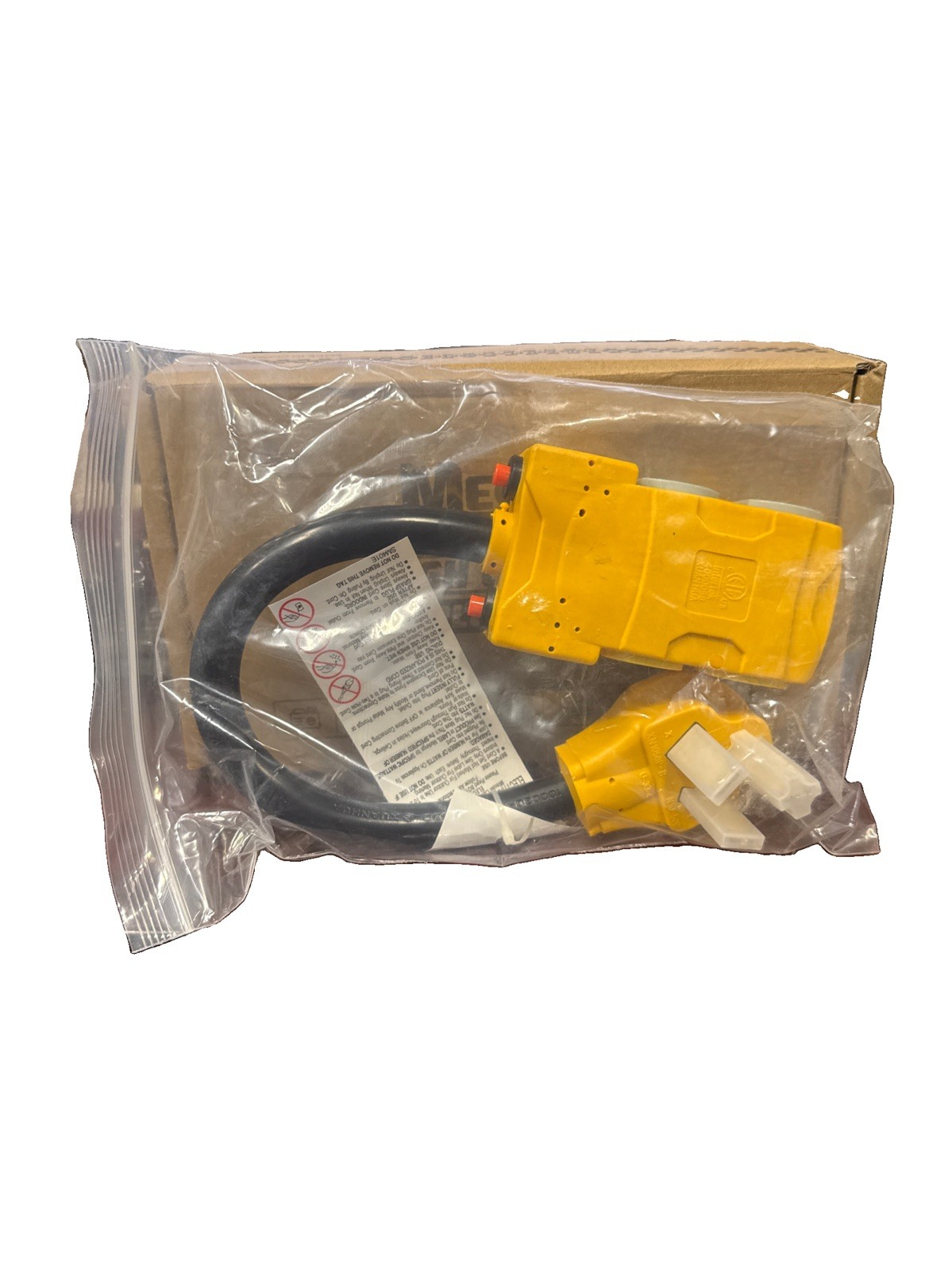 MECMO 50A 220 to 110 Household T-Blade Adapter, NEMA 10-50P to 4X 5-20R/15R W/ 2