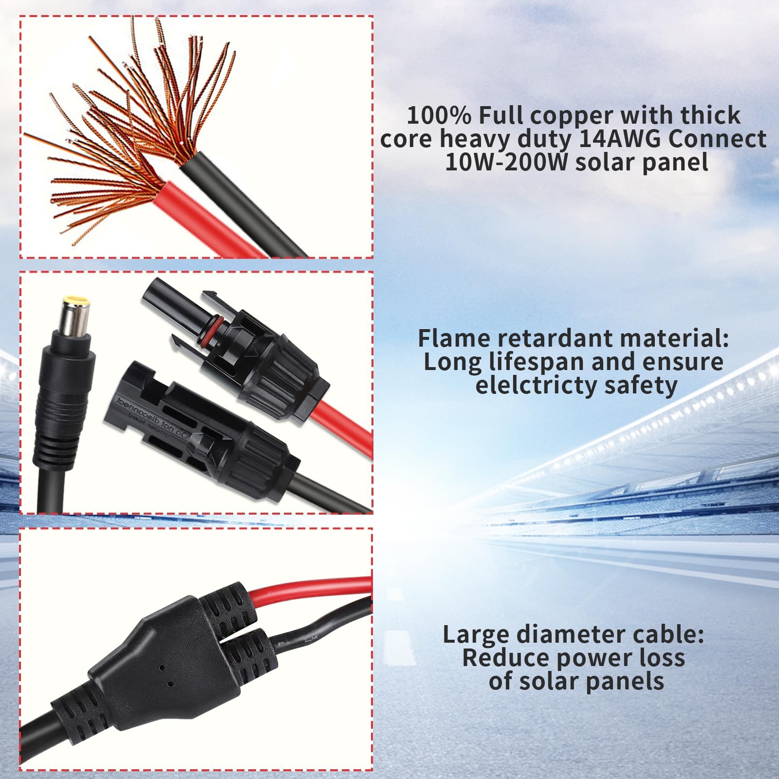 HNYYZL Jackery Solar Panel Connector – MC4 to DC 8mm Extension Cable, DC7909 …