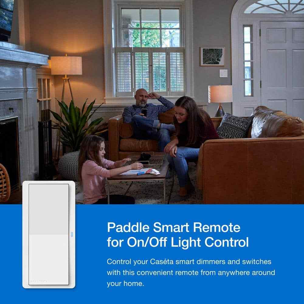 Pico Paddle Remote for On/Off Control of Caseta Smart Switches/Dimmers, White