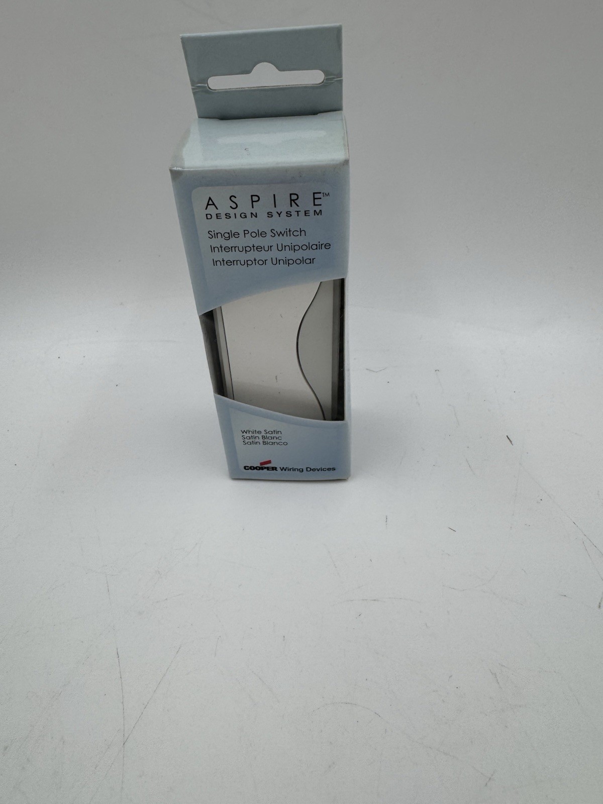 Cooper Aspire Design Single Pole Switch White Satin 9501WS New