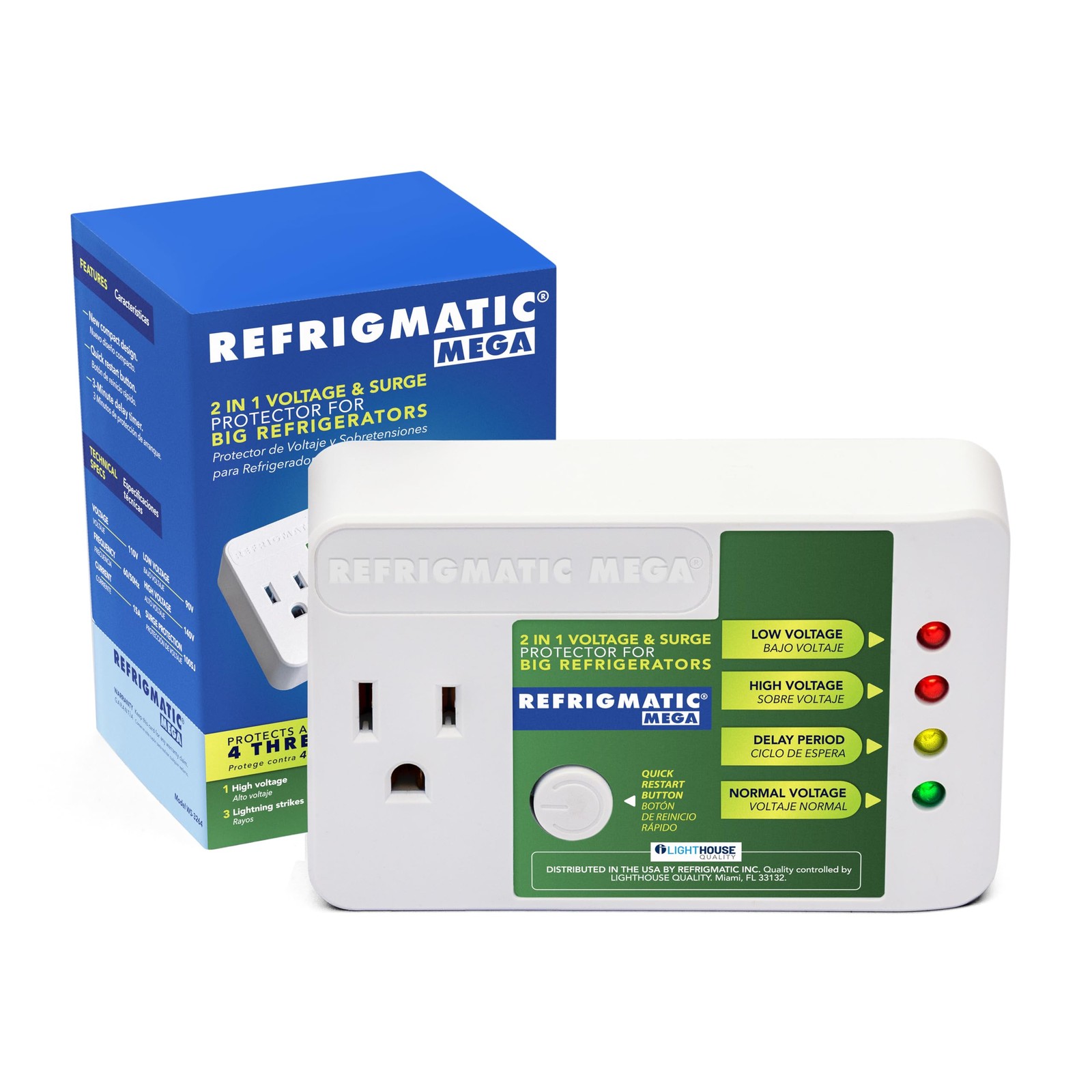 MEGA, 2 in 1 Electronic Voltage & Surge Protector for Two Door Refrigerators …