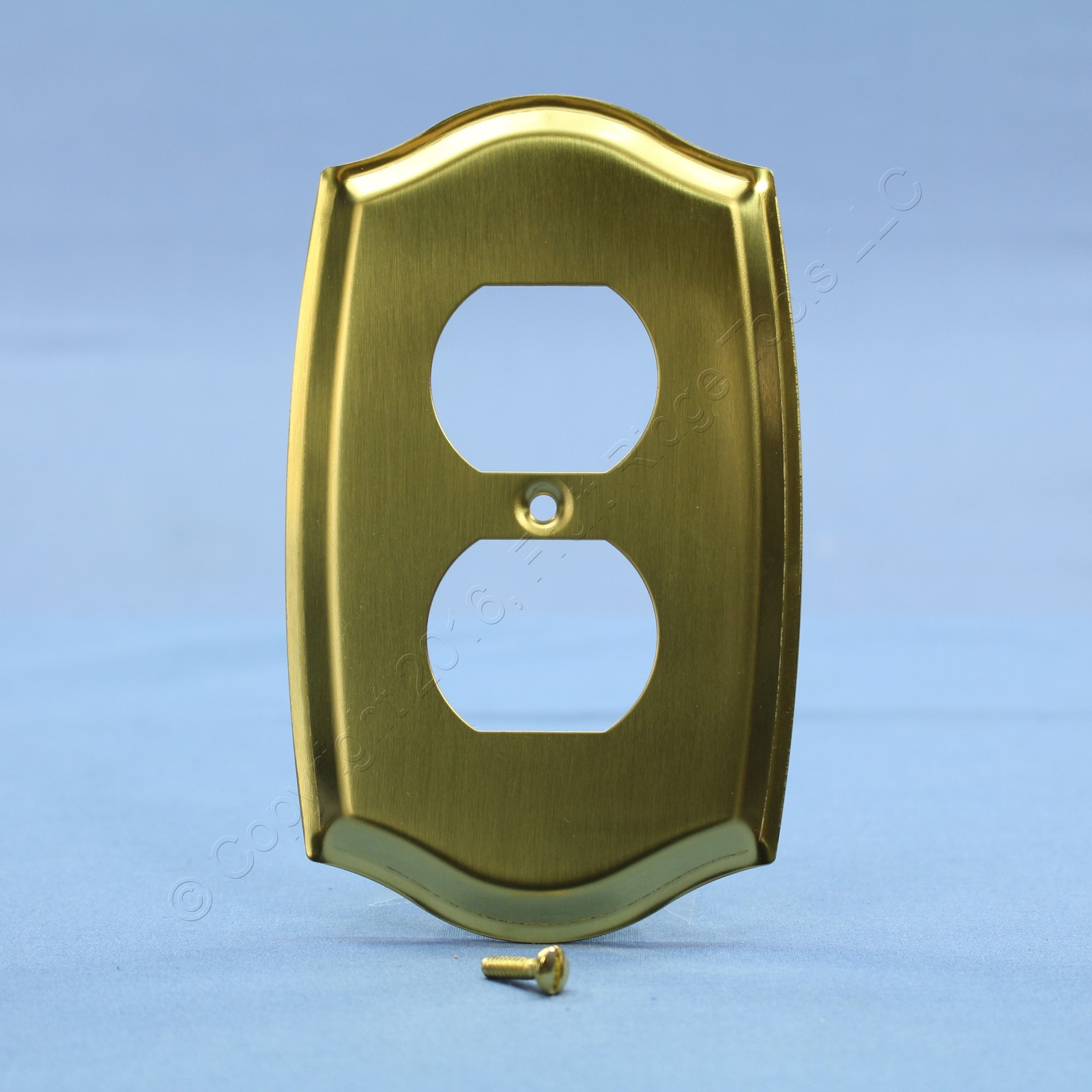 5 Leviton Brass Metal 1-Gang Receptacle Wallplate Duplex Outlet Covers 89603-CBR