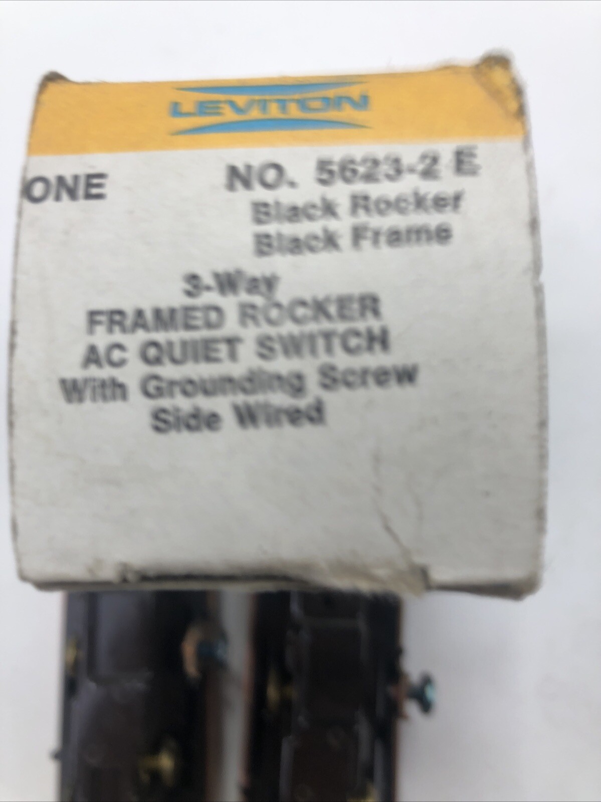 (2) Leviton 5623-2E 20 Amp, 120/277 Volt, Decora Rocker 3-Way Quiet Switch Black