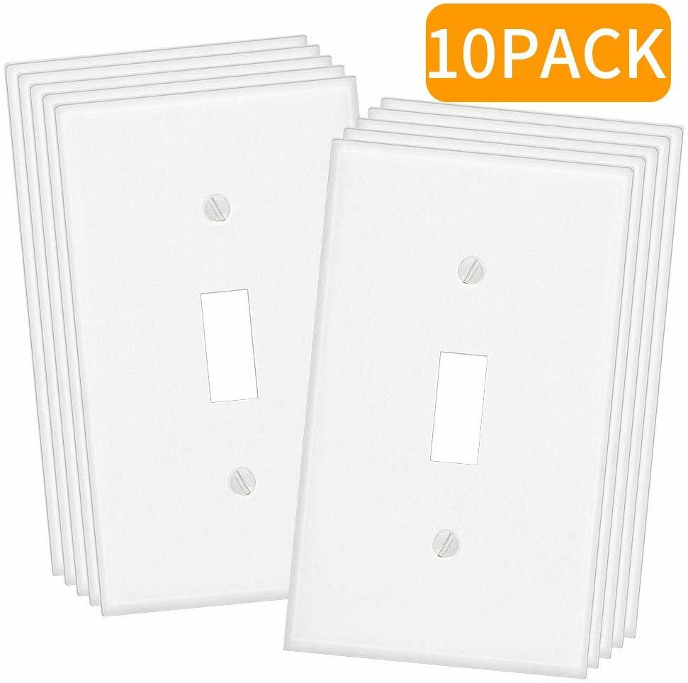 Toggle Wall Plate, Standard Size 1-Gang, Unbreakable Polycarbonate cover 10pack