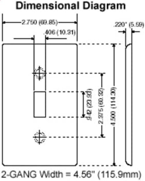 Device Mount 2-Gang Toggle Wallplate White Nylon Traditional Style Easy Install