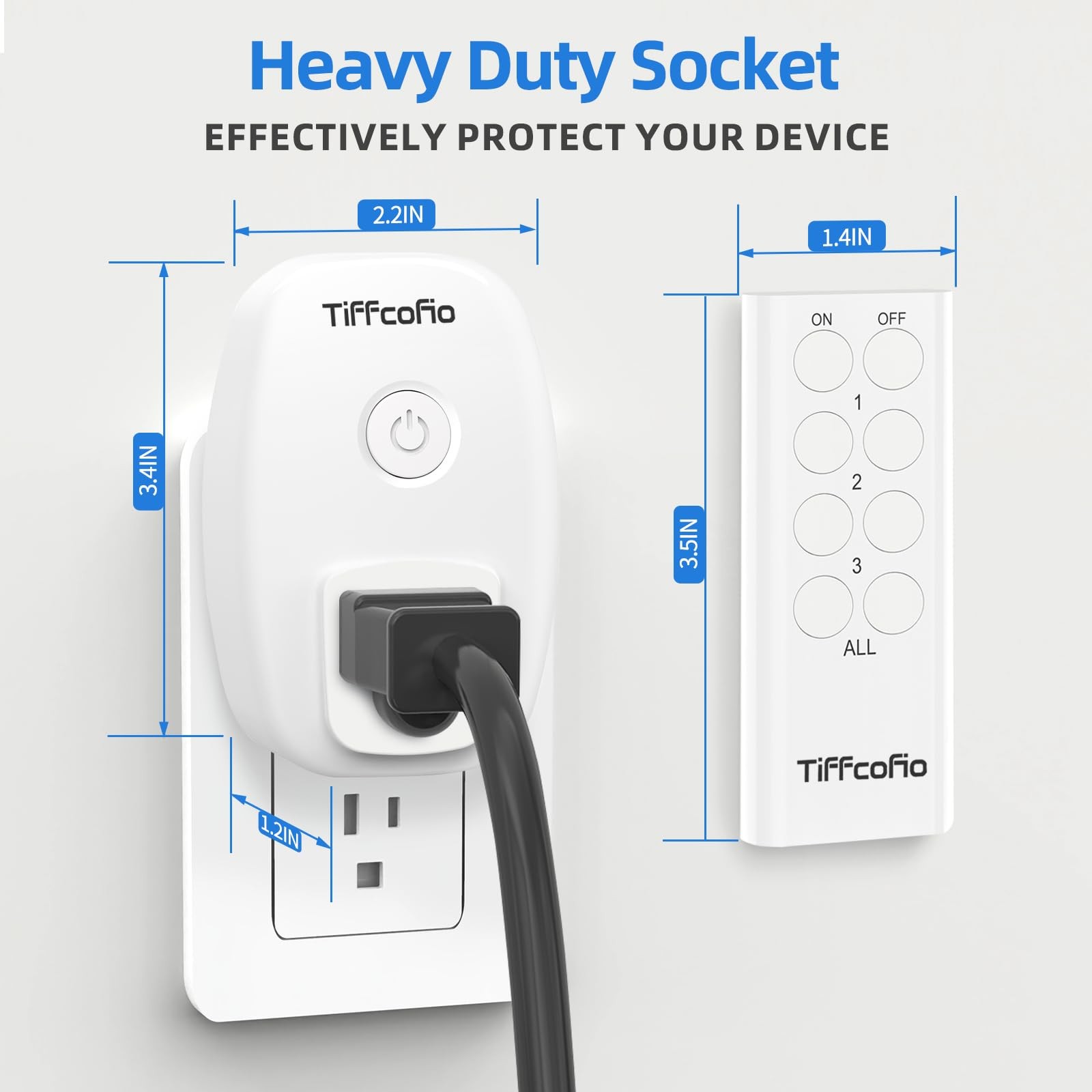 Indoor Remote Control Outlet Plug, Wireless Light Switches, 100ft Range Remot…