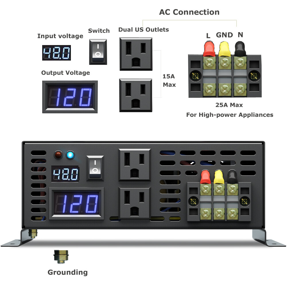 48v to 110V 120V Pure Sine Wave Power Inverter 300w 800w 1500w 2500w 3000w Home