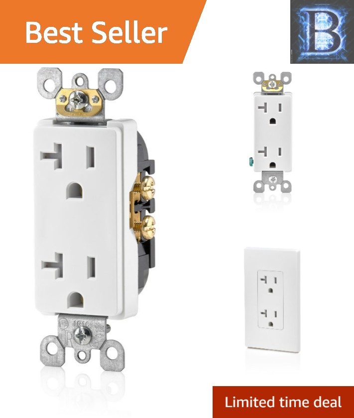 Elegant 20 Amp Decora Tamper-Resistant Electrical Outlet – Child Safety Approved