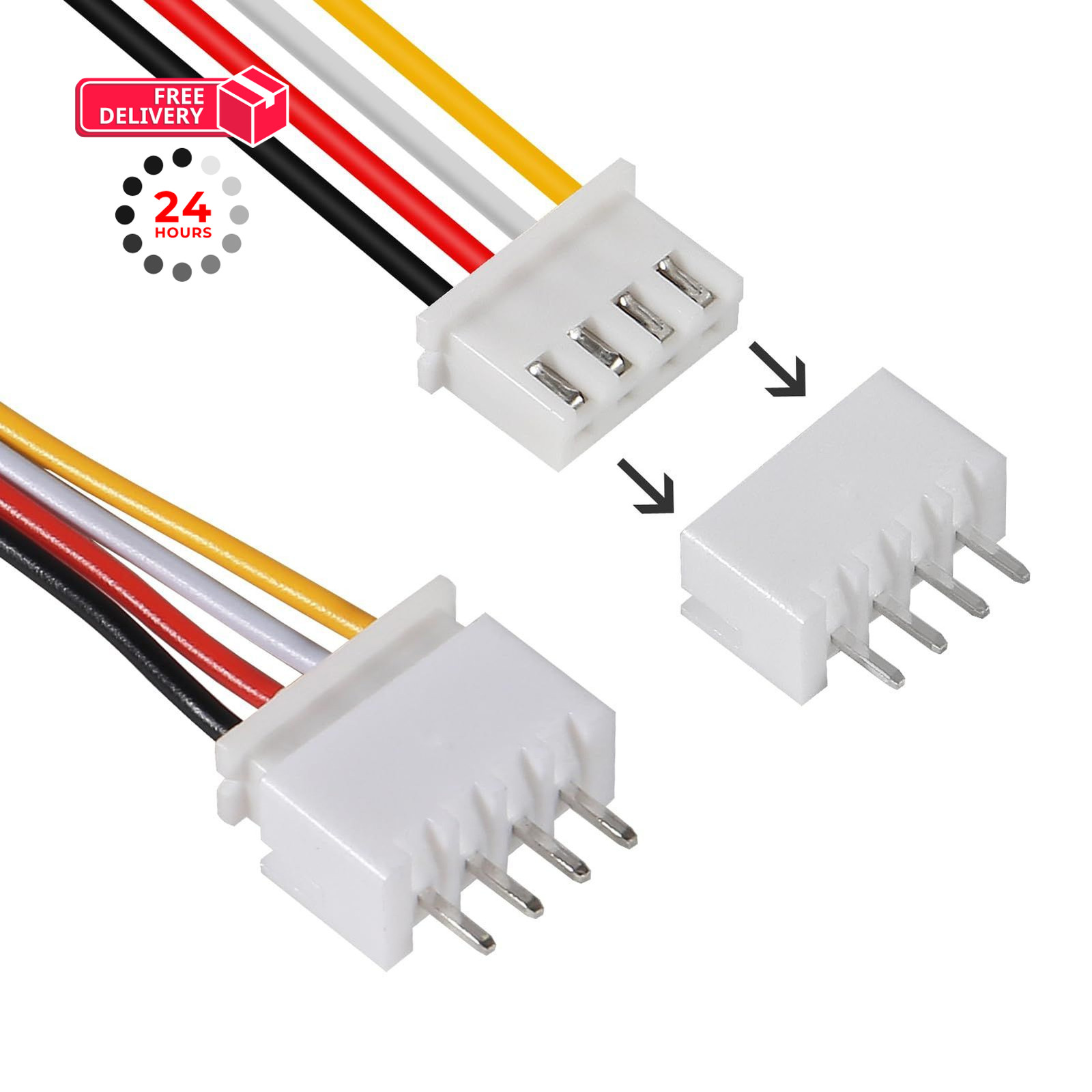 ACEIRMC 10Pairs JST-XH Connector Kit, XH 2.54mm 4 Pin Header Male and 4P
