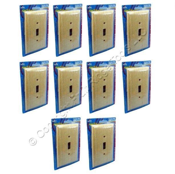 Leviton 89201-UNF Unfinished Wood 1-Gang Toggle Switch Covers Wallplate 10-Pack
