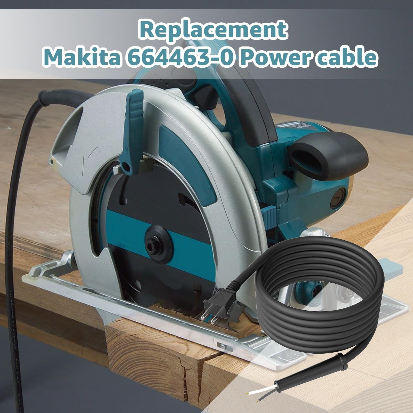 9.8FT Replacement Power Cord 664463-0 (2X14X8 Sj) for Makita Circular black