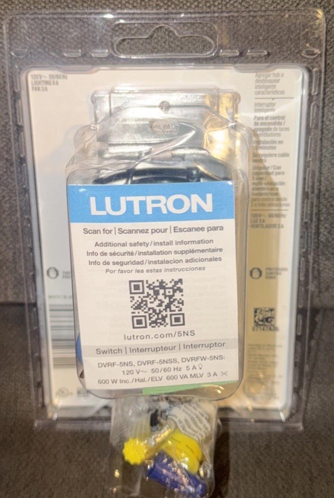 Lutron💡Caseta Smart Lighting Claro White Rocker Light Switch DVRF-5NS-WH-R