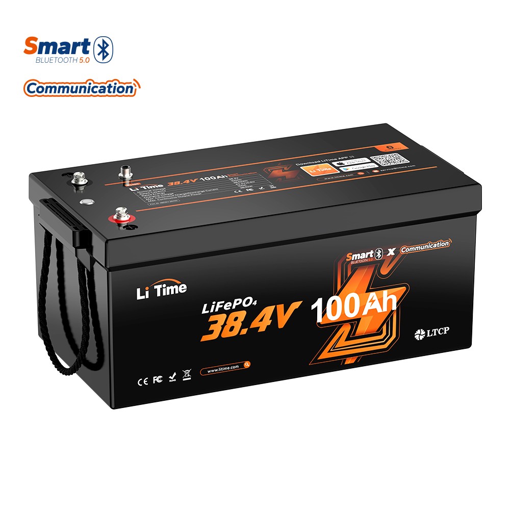 Refurbished LiTime 36V 100Ah Bluetooth LiFePO4 Battery for 3kW Golf Cart Marine