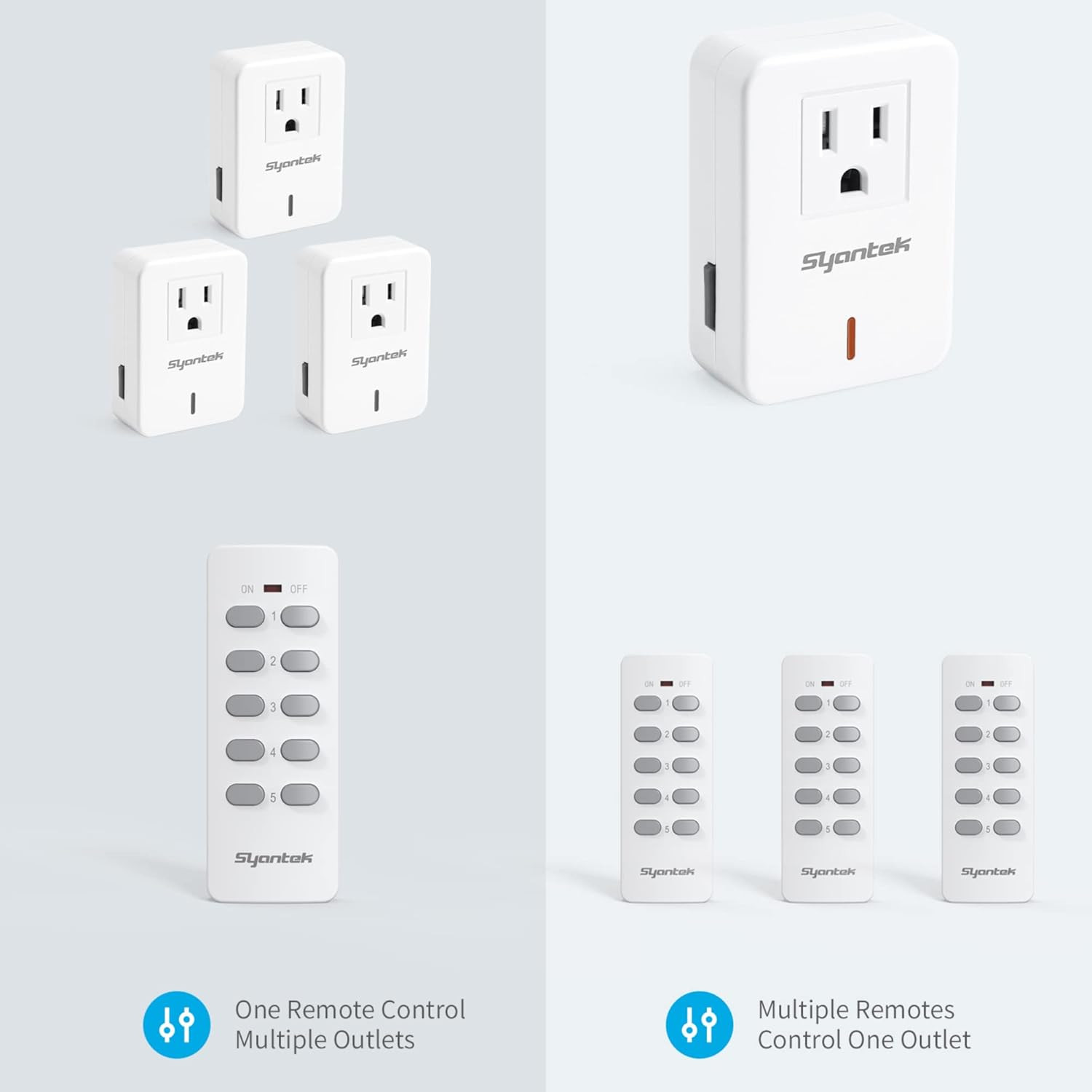 Remote Control Outlet Wireless Light Switch for Household Appliances, Expandable