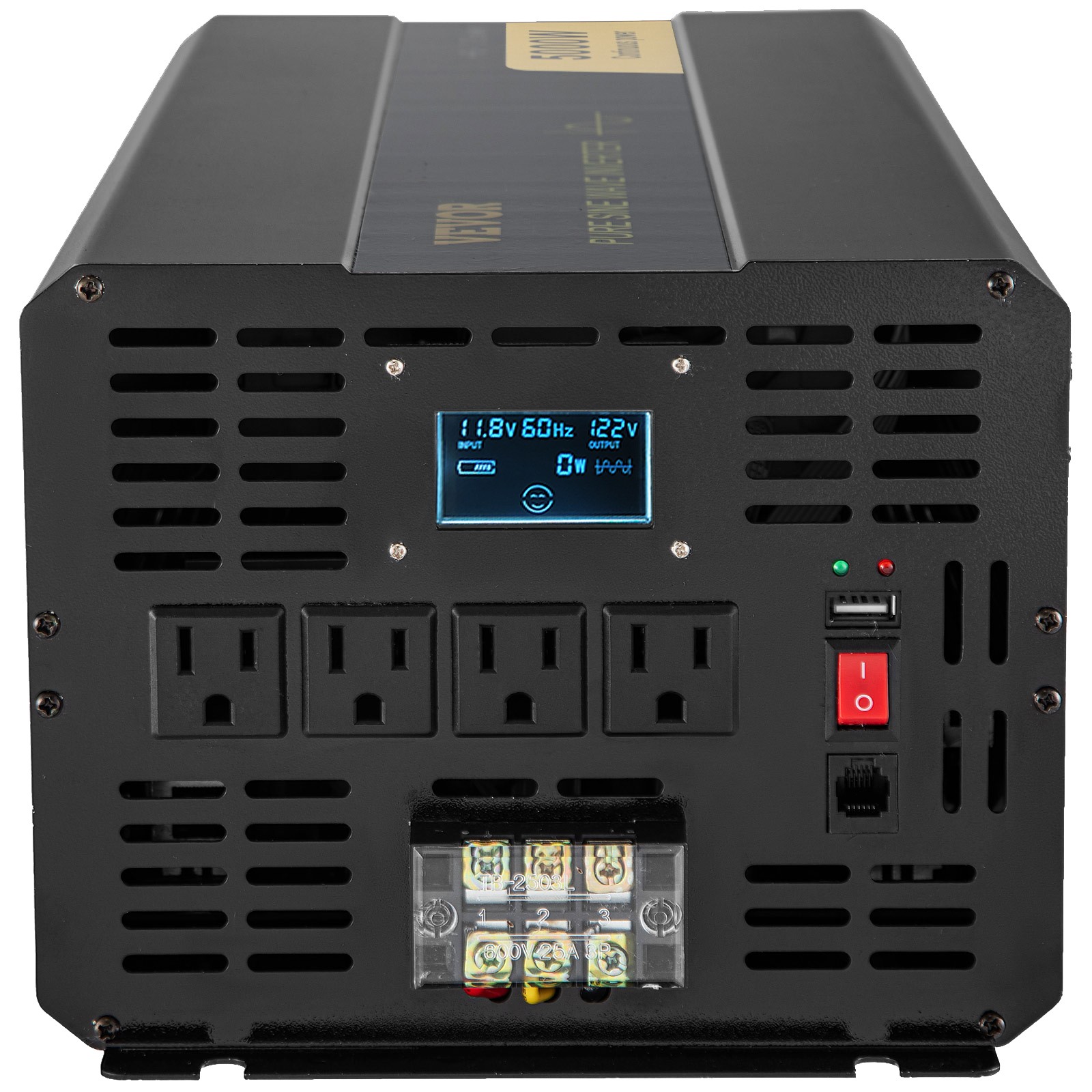 VEVOR Pure Sine Wave Inverter Power Inverter 5000W DC12V to AC120V Inverter LCD
