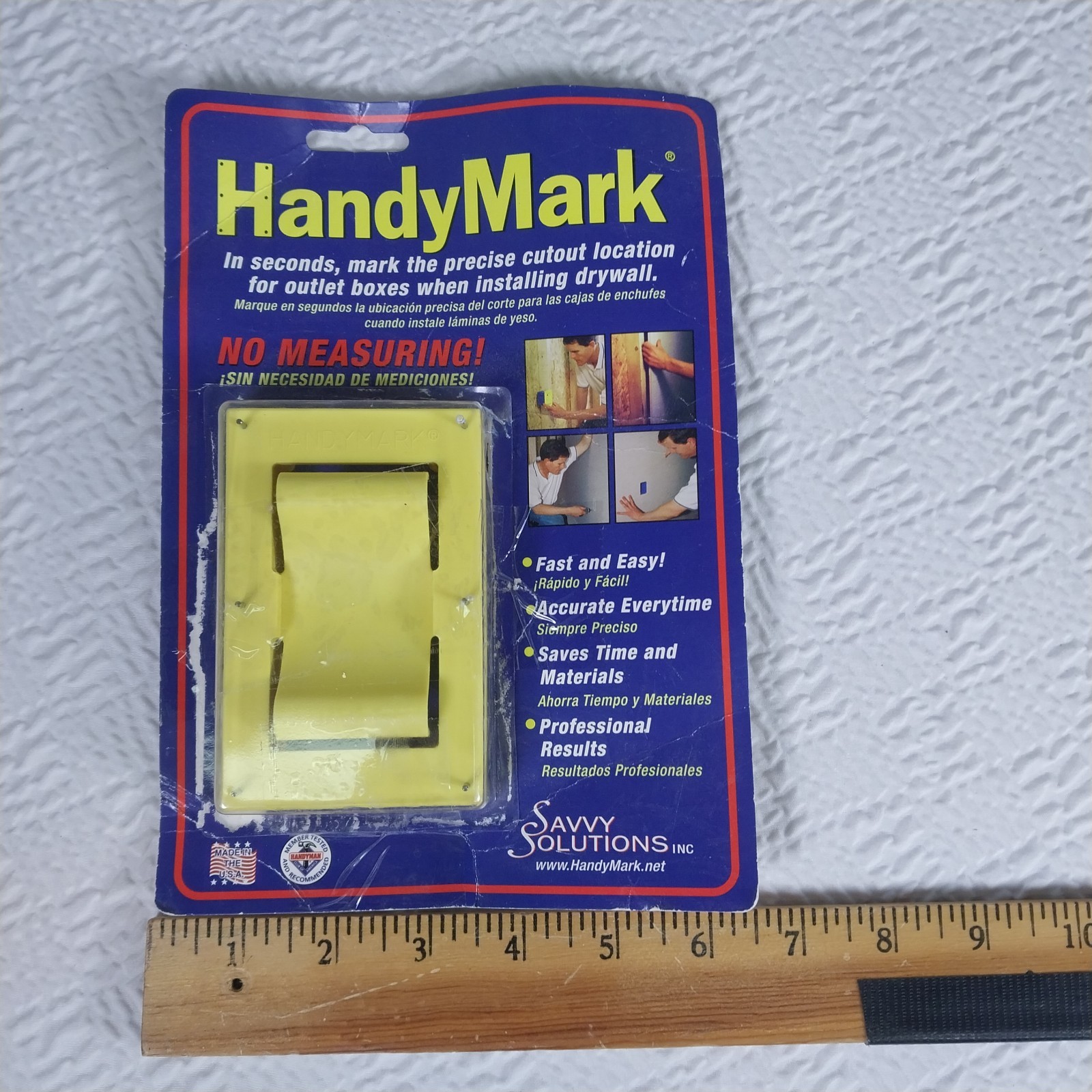 HandyMark Electrical Outlet Box Cutout Jig ABS Plastic Drywall Marking Tool USA