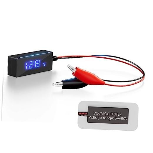 5V-60V Battery Voltage Tester with LCD for Car RV Marine Solar | 5V-60V Wide