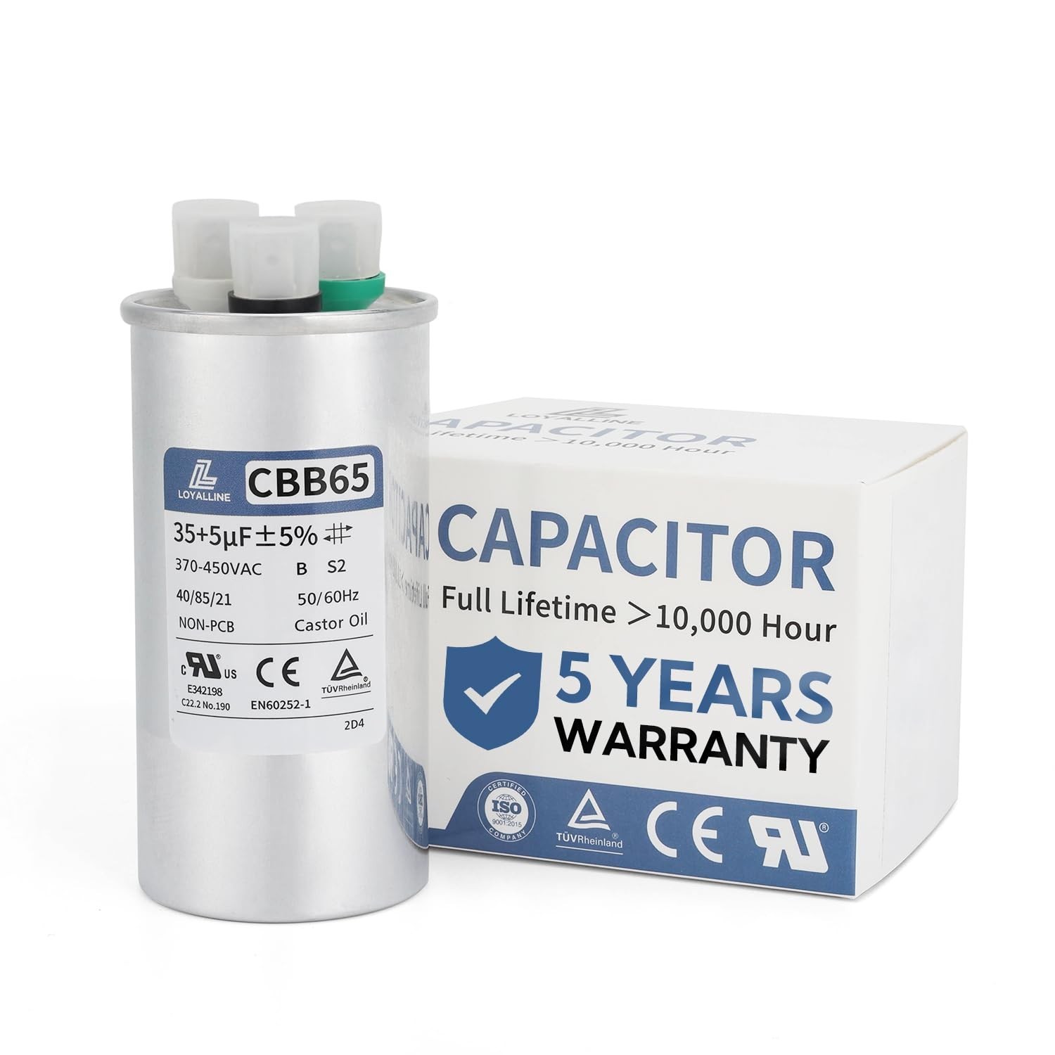 CBB65 AC Capacitors, 35+5μF 35 5 MFD 370V/440V/450 AC Circular Dual Run Sta